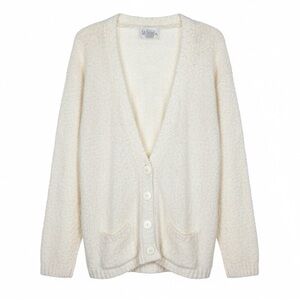 WYE OAKS Women’s Cozy White Button Up Knit Cardigan